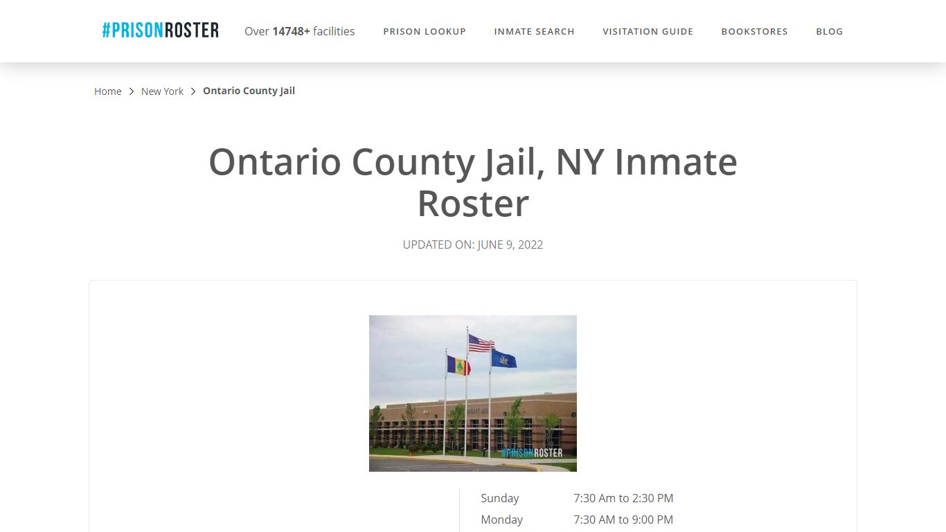 Ontario County Jail, NY Inmate Roster - Inmate Locator